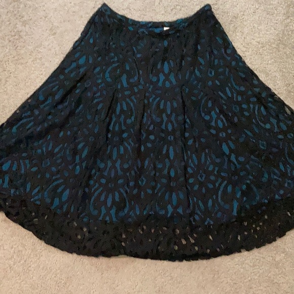 Coldwater Creek Dresses & Skirts - Coldwater creek floral lace skirt lined in teal 12